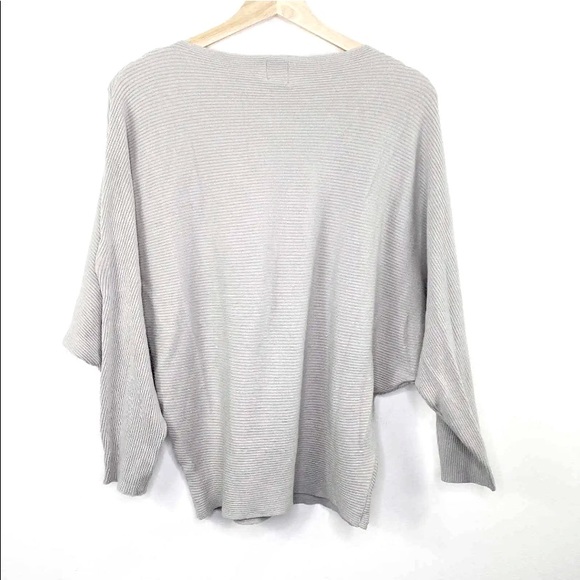 Princess Polly Wool Blend Rib Knit Dolman Sleeve Gray Sweater - Picture 5 of 8